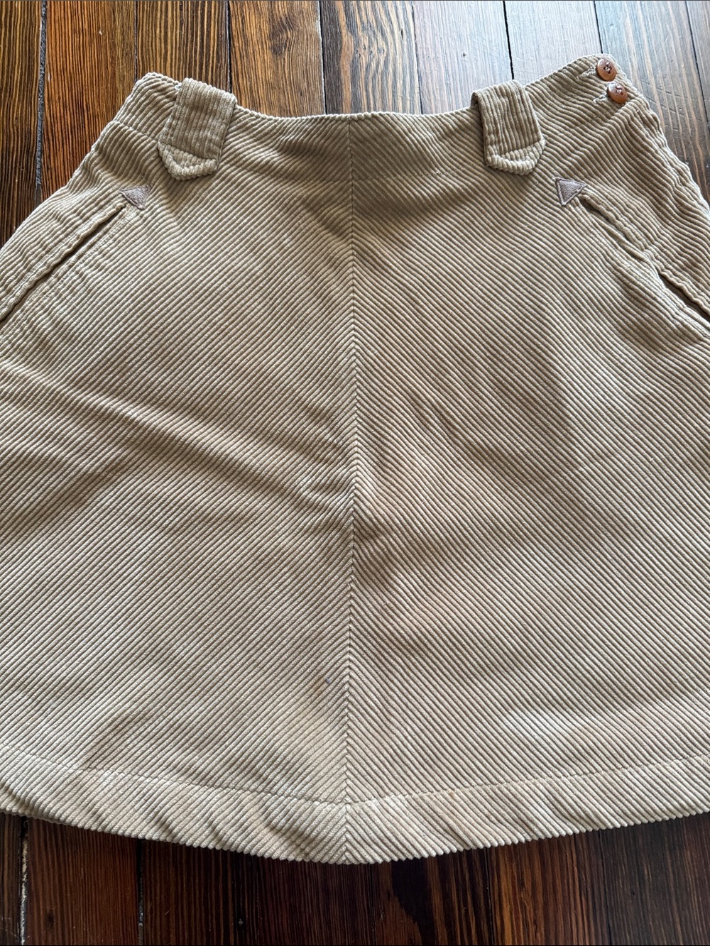 Vintage Ralph Lauren Country tan Corduroy A-Line Skirt